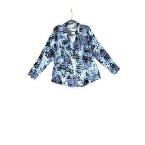 CAbi size  button-up shirt sheer snakeskin long sleeve career evenings cocktails